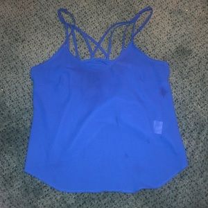 Lush Cobalt Blue Criss Cross Back Tank